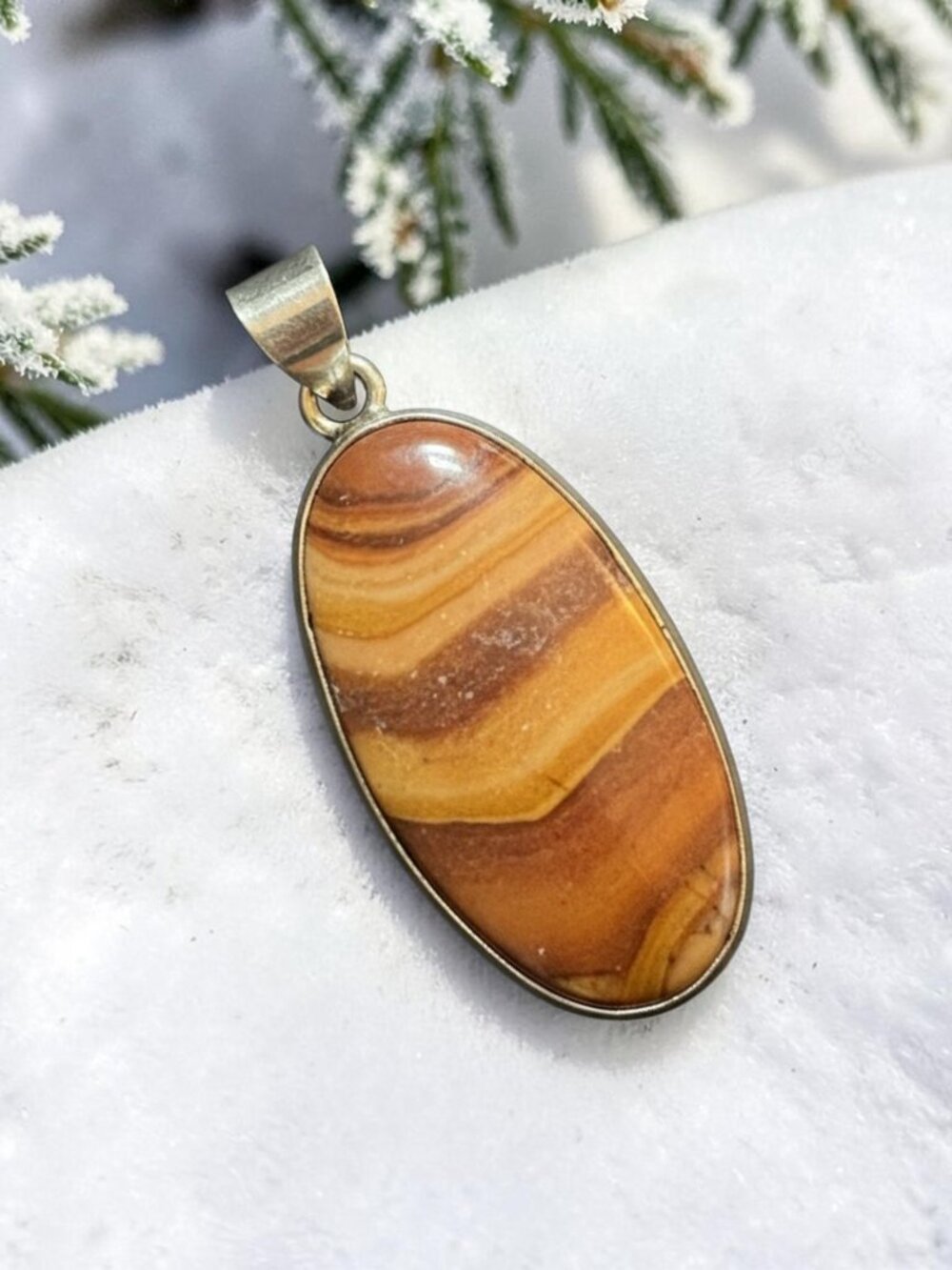 Tiger Eye Gemstone Handmade Pendant 1.5"